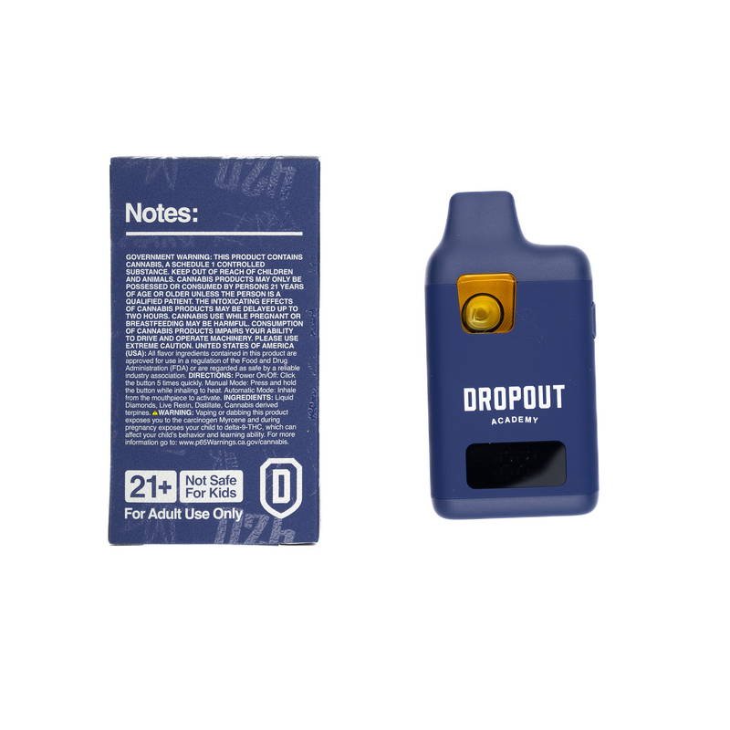 DROPOUT ACADEMY - DISPOSABLE RECHARGEABLE VAPE CART - SUGAR RESIN - 3GM (3000MG)